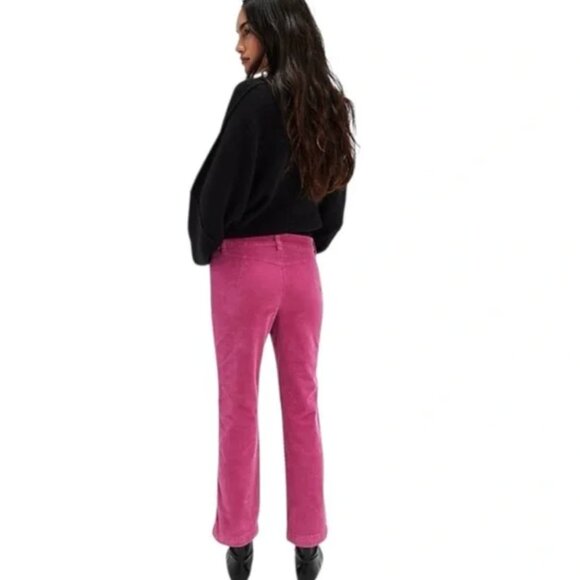 NWOT Free People High Time Velvet Kick Flare Pants In Very Berry SZ-0 - Picture 4 of 9